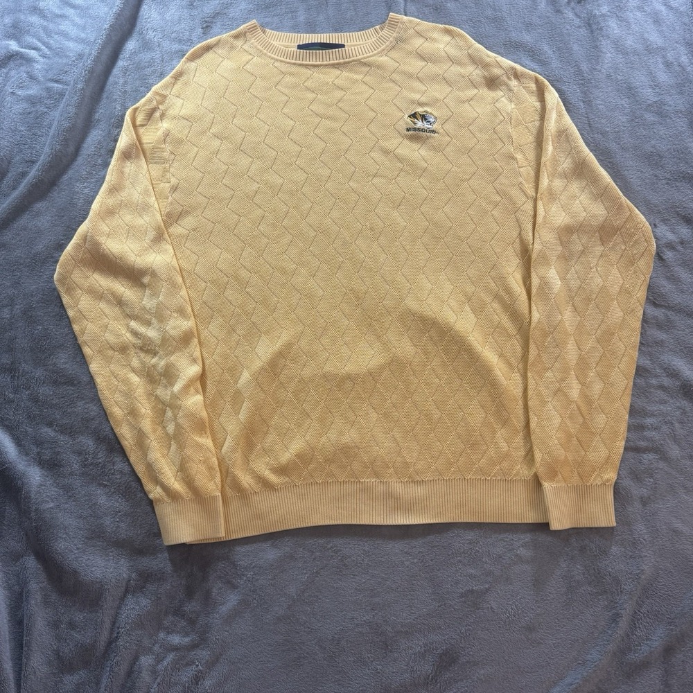 Vintage Missouri Tigers Robert Trent Jones Diamond Knit Golf Sweater Mens XL - Picture 2 of 9